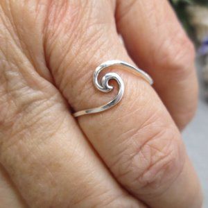 Sterling Silver WAVE Ring>925 Wave Ring, Ocean, Beach, Water, Surfer,Vacation